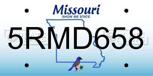 5RMD658 Missouri License Plate