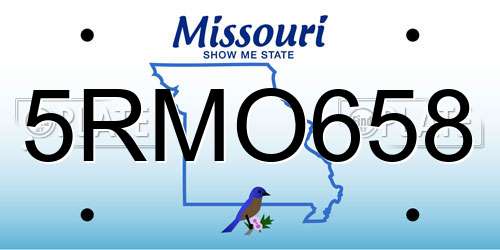 5RMO658 Missouri License Plate