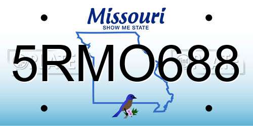 5RMO688 Missouri License Plate