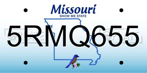 5RMQ655 Missouri License Plate