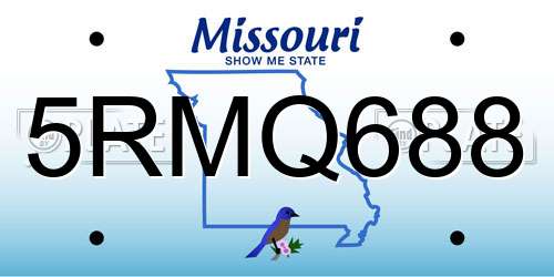 5RMQ688 Missouri License Plate