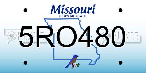 5RO480 Missouri License Plate