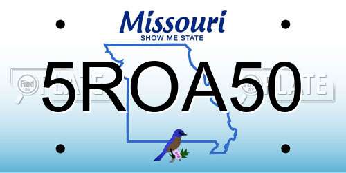 5ROA50 Missouri License Plate