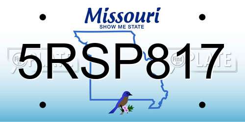5RSP817 Missouri License Plate