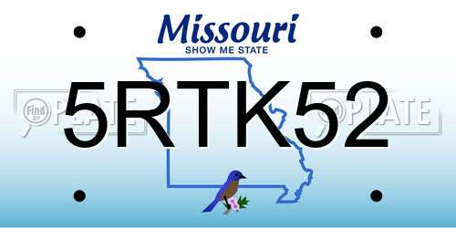 5RTK52 Missouri License Plate