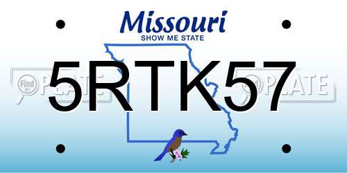5RTK57 Missouri License Plate