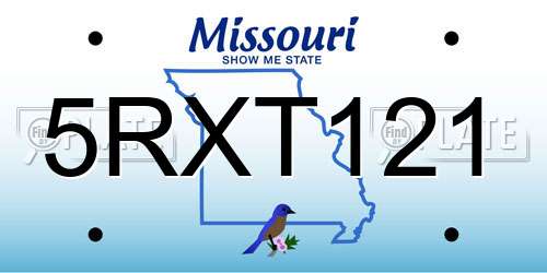 5RXT121 Missouri License Plate