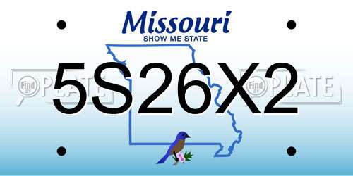 5S26X2 Missouri License Plate