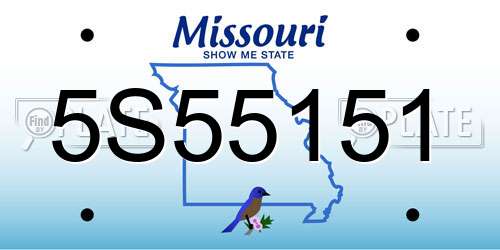 5S55151 Missouri License Plate