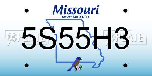 5S55H3 Missouri License Plate