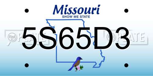 5S65D3 Missouri License Plate