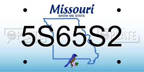 5S65S2 Missouri License Plate
