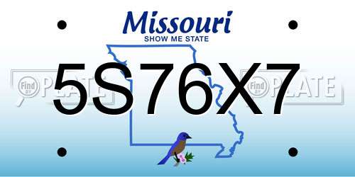 5S76X7 Missouri License Plate