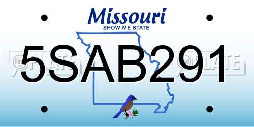 5SAB291 Missouri License Plate