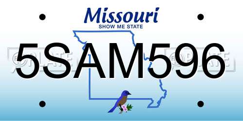 5SAM596 Missouri License Plate