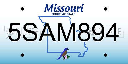 5SAM894 Missouri License Plate