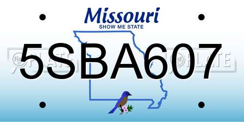 5SBA607 Missouri License Plate