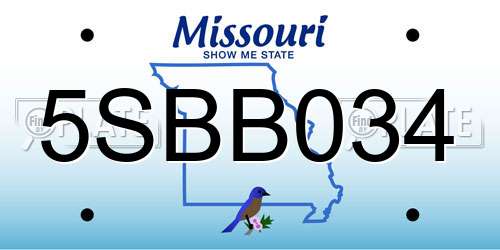 5SBB034 Missouri License Plate