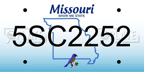 5SC2252 Missouri License Plate