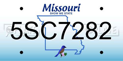 5SC7282 Missouri License Plate