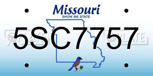 5SC7757 Missouri License Plate