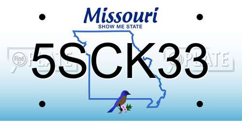 5SCK33 Missouri License Plate