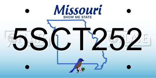 5SCT252 Missouri License Plate