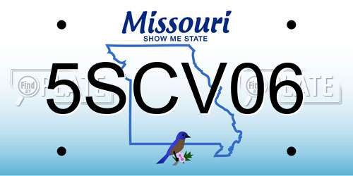 5SCV06 Missouri License Plate