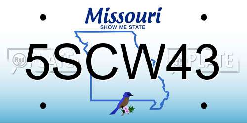 5SCW43 Missouri License Plate