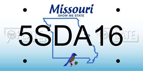 5SDA16 Missouri License Plate