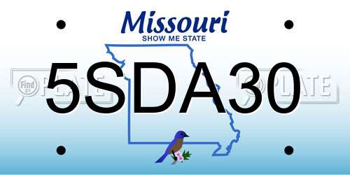 5SDA30 Missouri License Plate