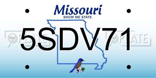 5SDV71 Missouri License Plate