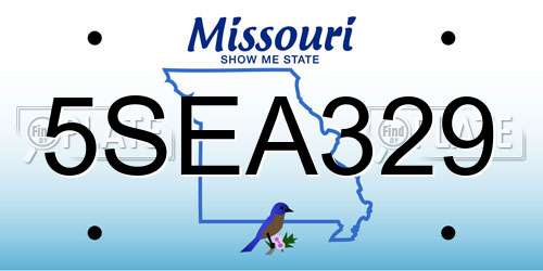 5SEA329 Missouri License Plate