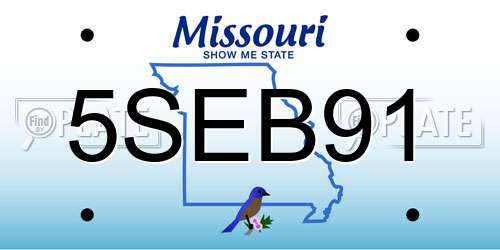 5SEB91 Missouri License Plate