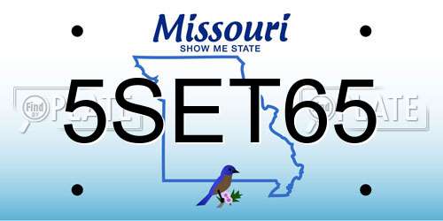 5SET65 Missouri License Plate