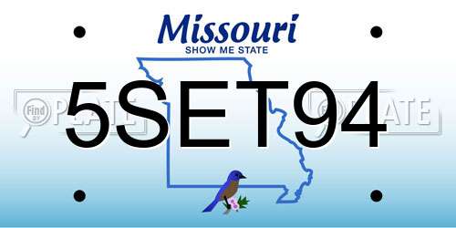 5SET94 Missouri License Plate