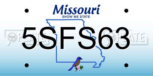 5SFS63 Missouri License Plate