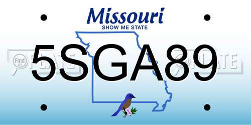 5SGA89 Missouri License Plate