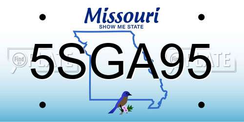 5SGA95 Missouri License Plate