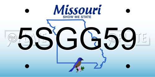 5SGG59 Missouri License Plate