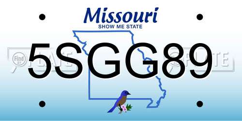 5SGG89 Missouri License Plate
