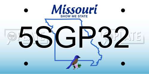 5SGP32 Missouri License Plate