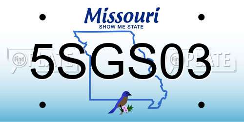 5SGS03 Missouri License Plate