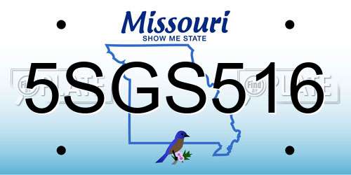 5SGS516 Missouri License Plate