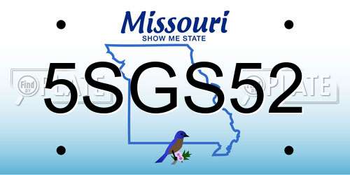 5SGS52 Missouri License Plate
