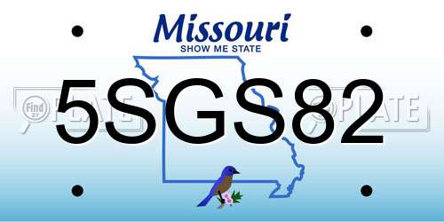 5SGS82 Missouri License Plate