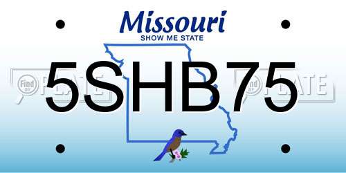 5SHB75 Missouri License Plate