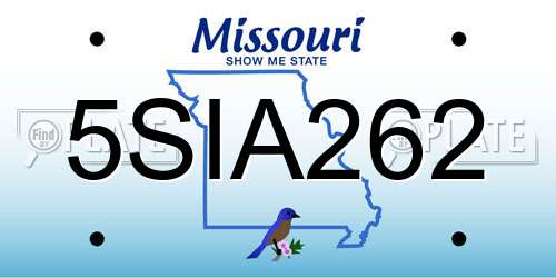 5SIA262 Missouri License Plate