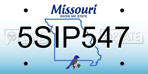 5SIP547 Missouri License Plate