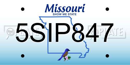 5SIP847 Missouri License Plate